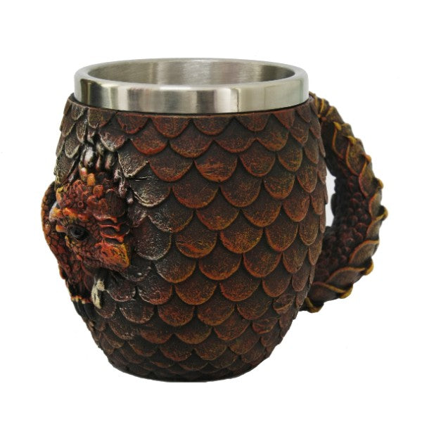 Dragon Hatchling Resin Figurine Drinking Mug with Removable Stainless Steel Insert