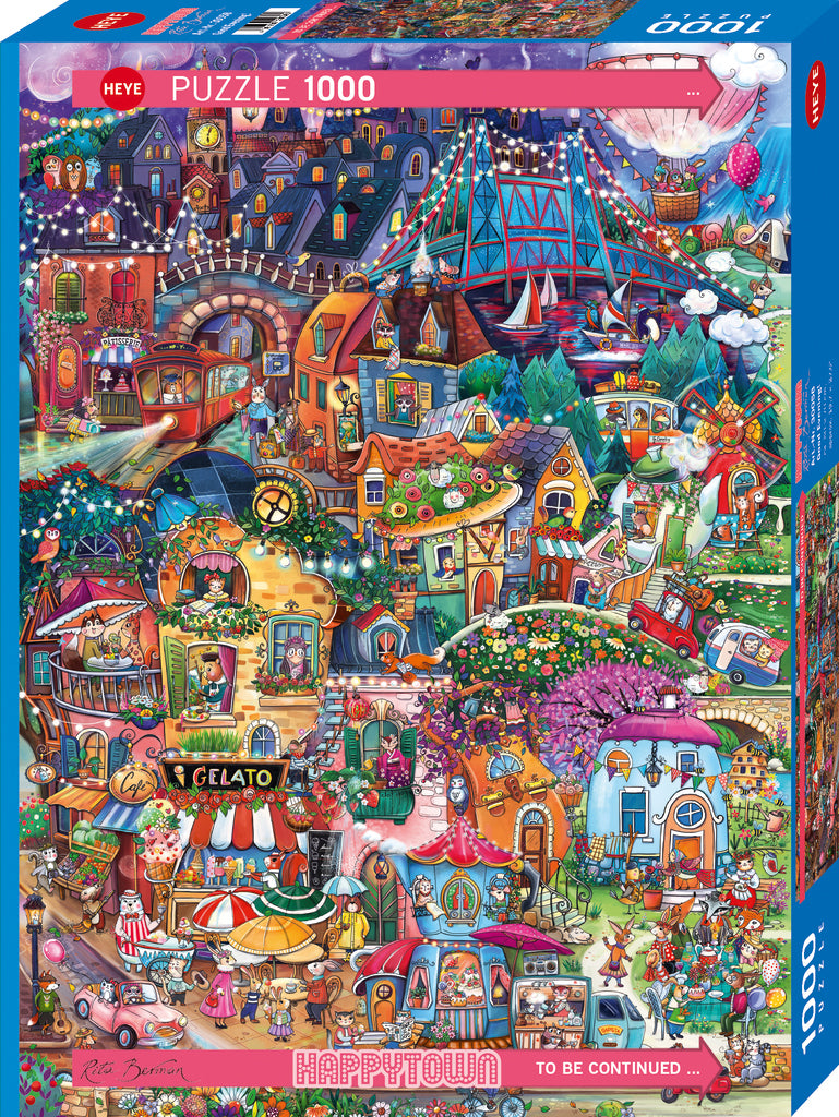 Happytown - Good Evening! by Rita Berman, 1000 Piece Puzzle