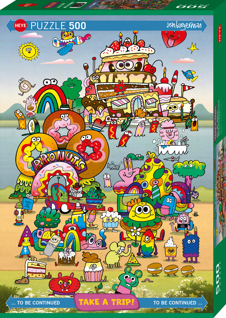 Take a Trip with Jon Burgerman by Jon Burgerman & Marino Degano, 500 Piece Puzzle