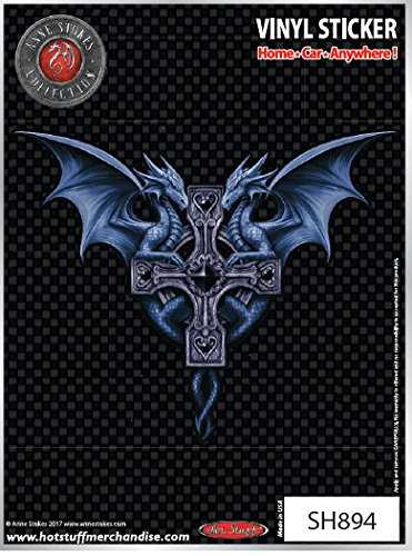 Twin Dragons by Anne Stokes, Large Sticker