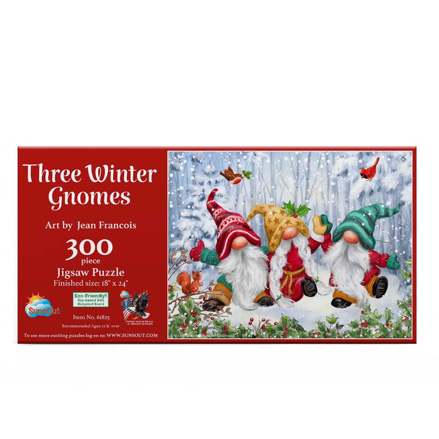 Three Winter Gnomes by Jean Francois, 300 Piece Puzzle
