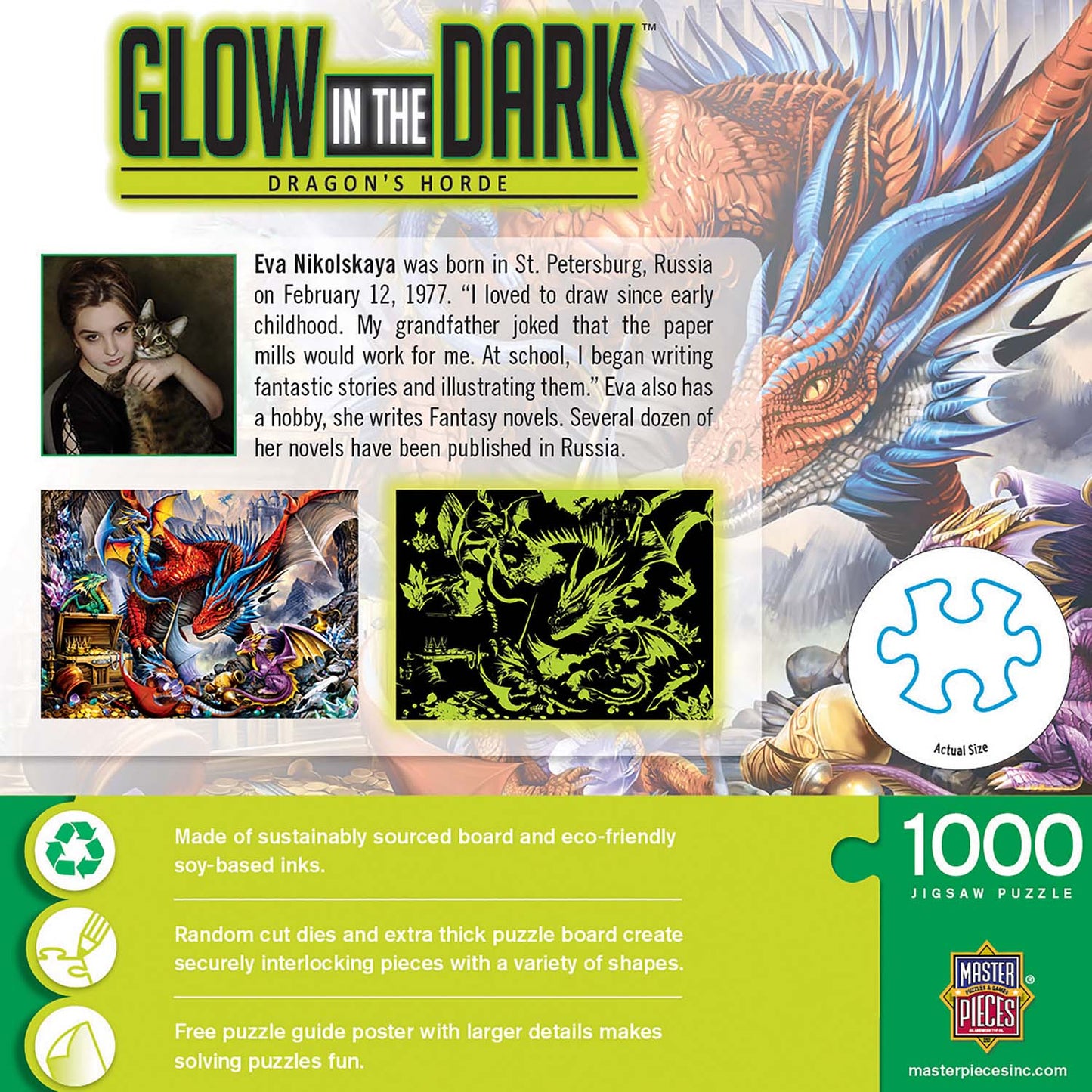 Dragon's Hoard by Eva Nikolskaya, 1000 Piece Glow in the Dark Puzzle