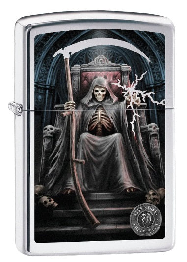 Zippo Lighter: Anne Stokes Grim Reaper - High Polish Chrome