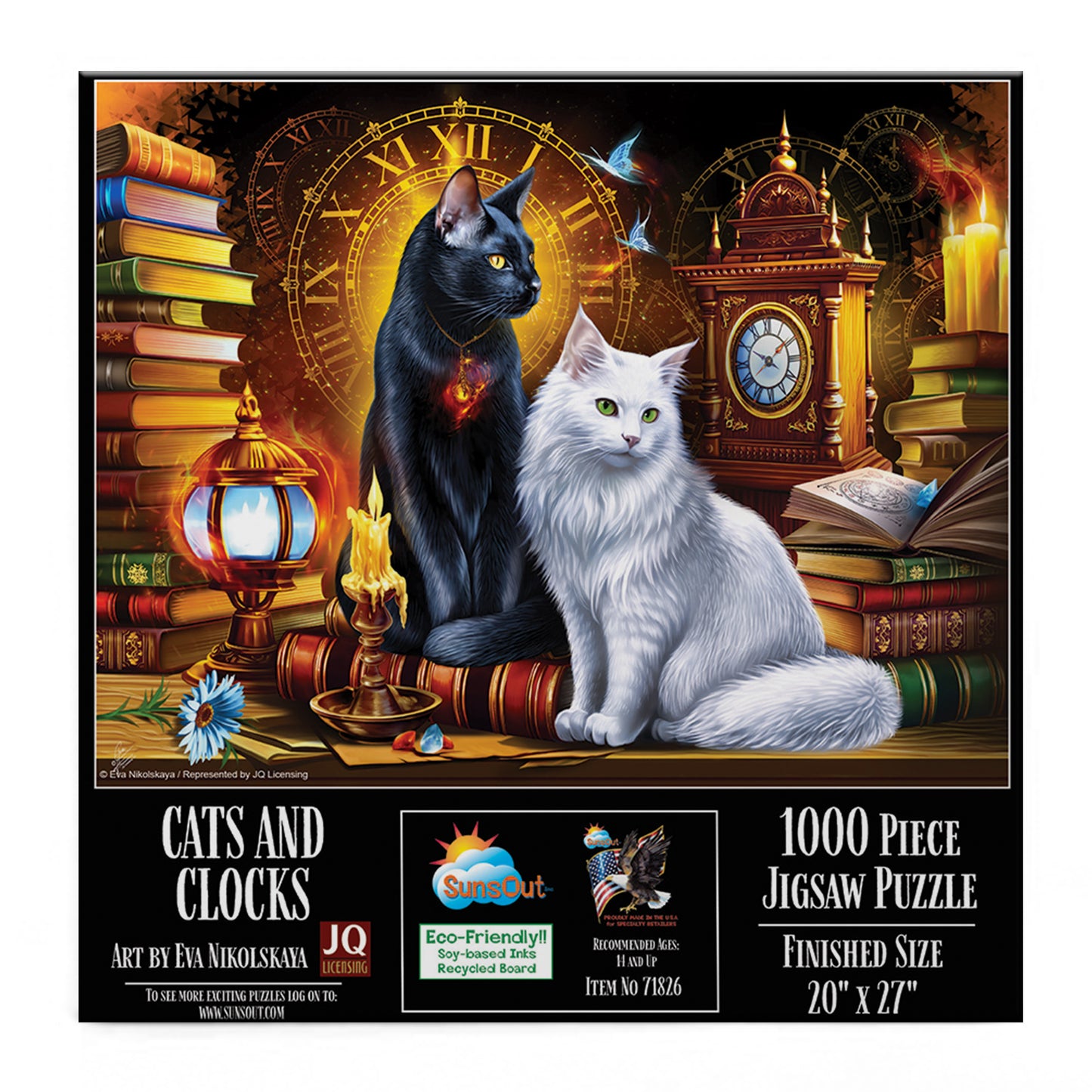 Cats and Clocks from Eva Nikolskaya, 1000 Piece Puzzle