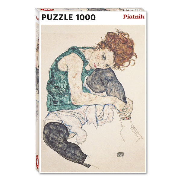 Seated Woman with Bent Knees by Egon Schiele, 1000 Piece Puzzle
