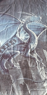 Silver Dragon by Vincent Hie, Beach Towel