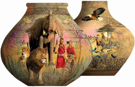 African Pots by Roberta Wesley, 1000 Piece Shaped Puzzle