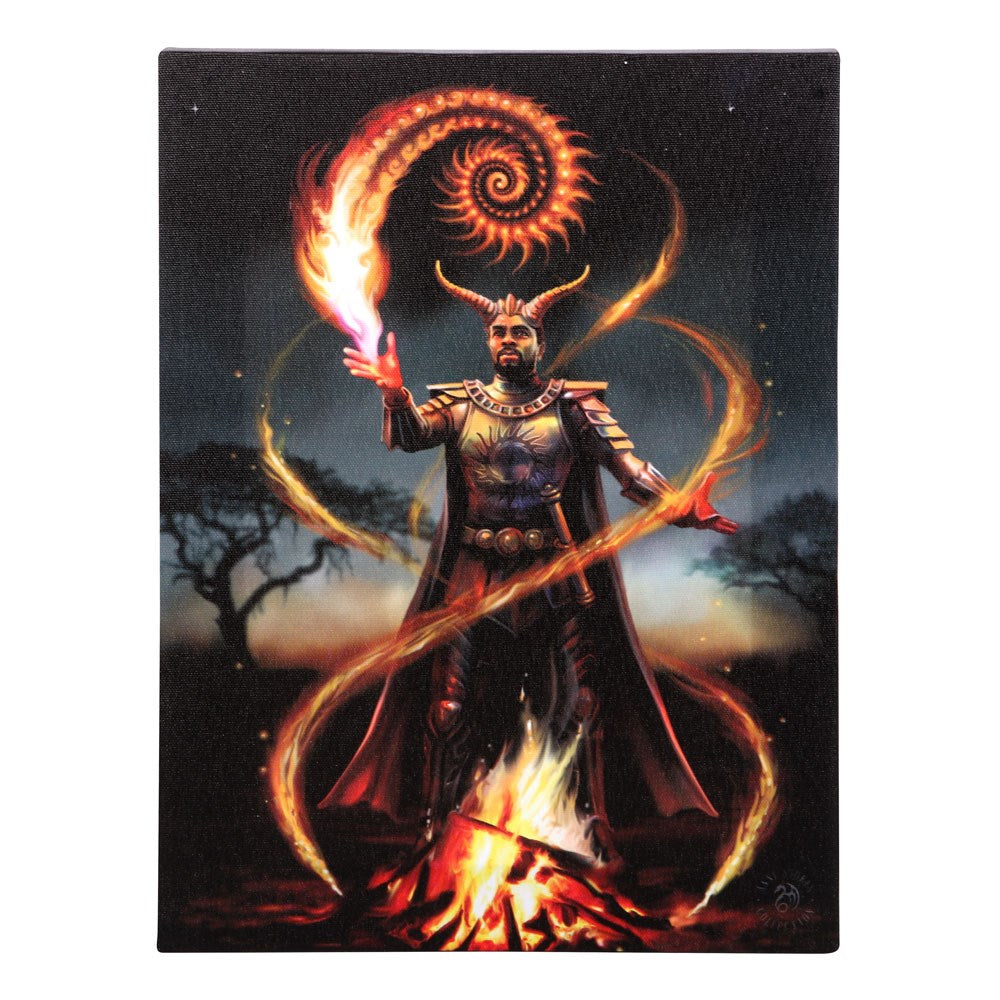 Fire Elemental Wizard By Anne Stokes Canvas Print Fairypuzzled