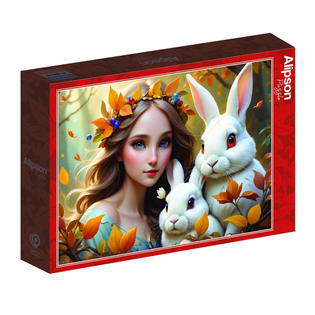 Lady and Bunnies from 123RF, 500 Piece Puzzle