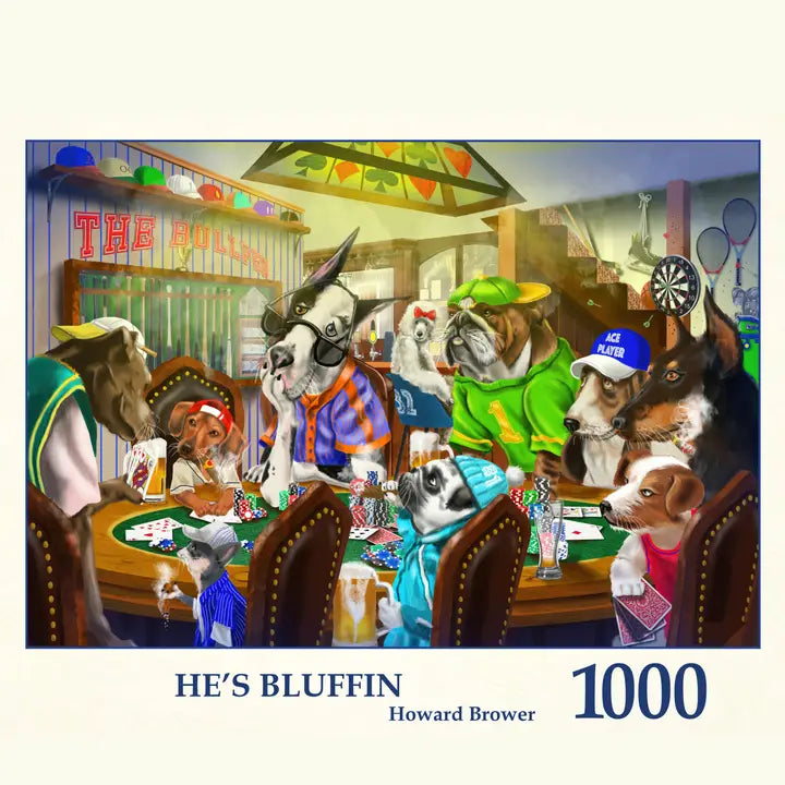 He's Bluffin by Howard Brower, 1000 Piece Puzzle