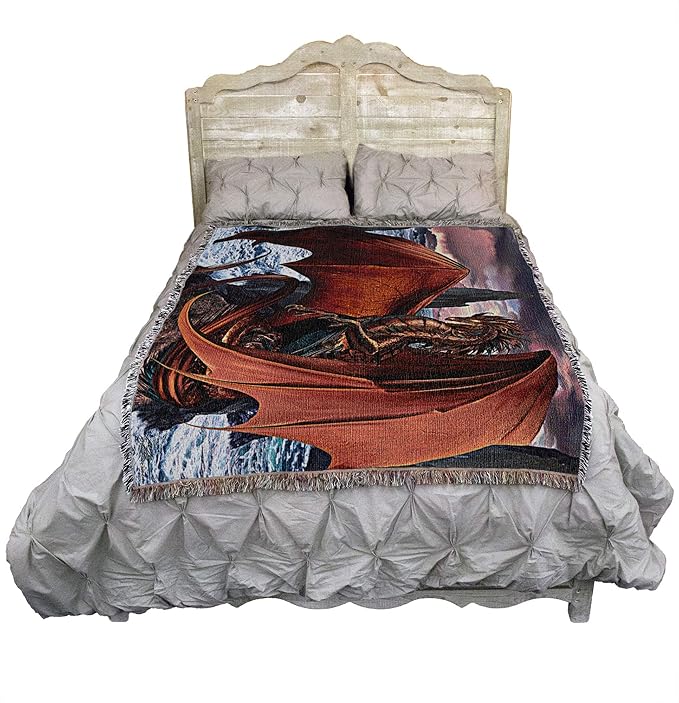 Coppervein by Ruth Thompson, Tapestry Throw Woven from Cotton