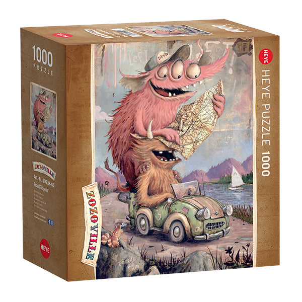 Zozoville - Road Trippin’ by Johan Potma, 1000 Piece Puzzle with Square Box