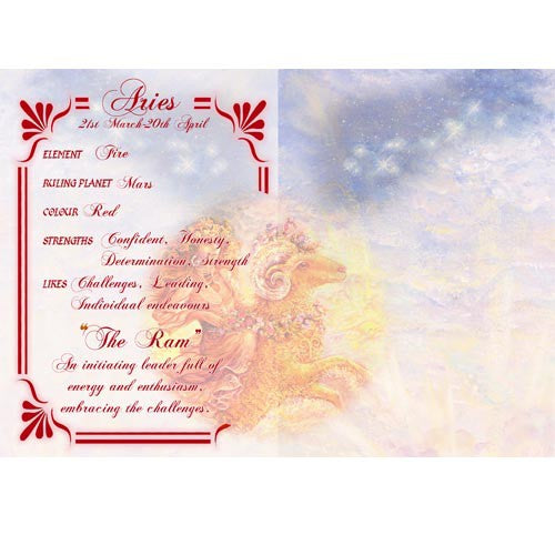 Aries by Josephine Wall, Greeting Card