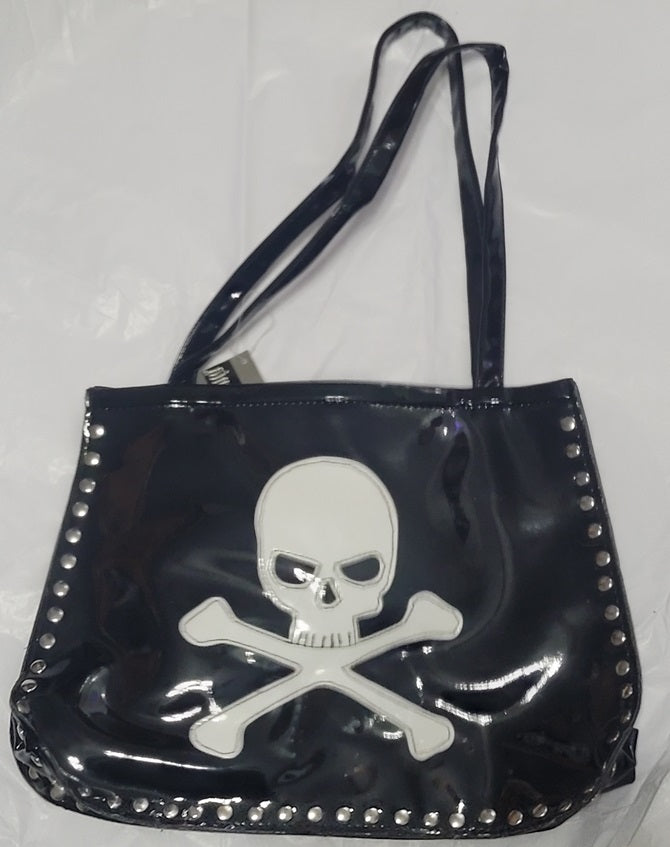 Demonia - Skull & Crossbones PU Studded Purse