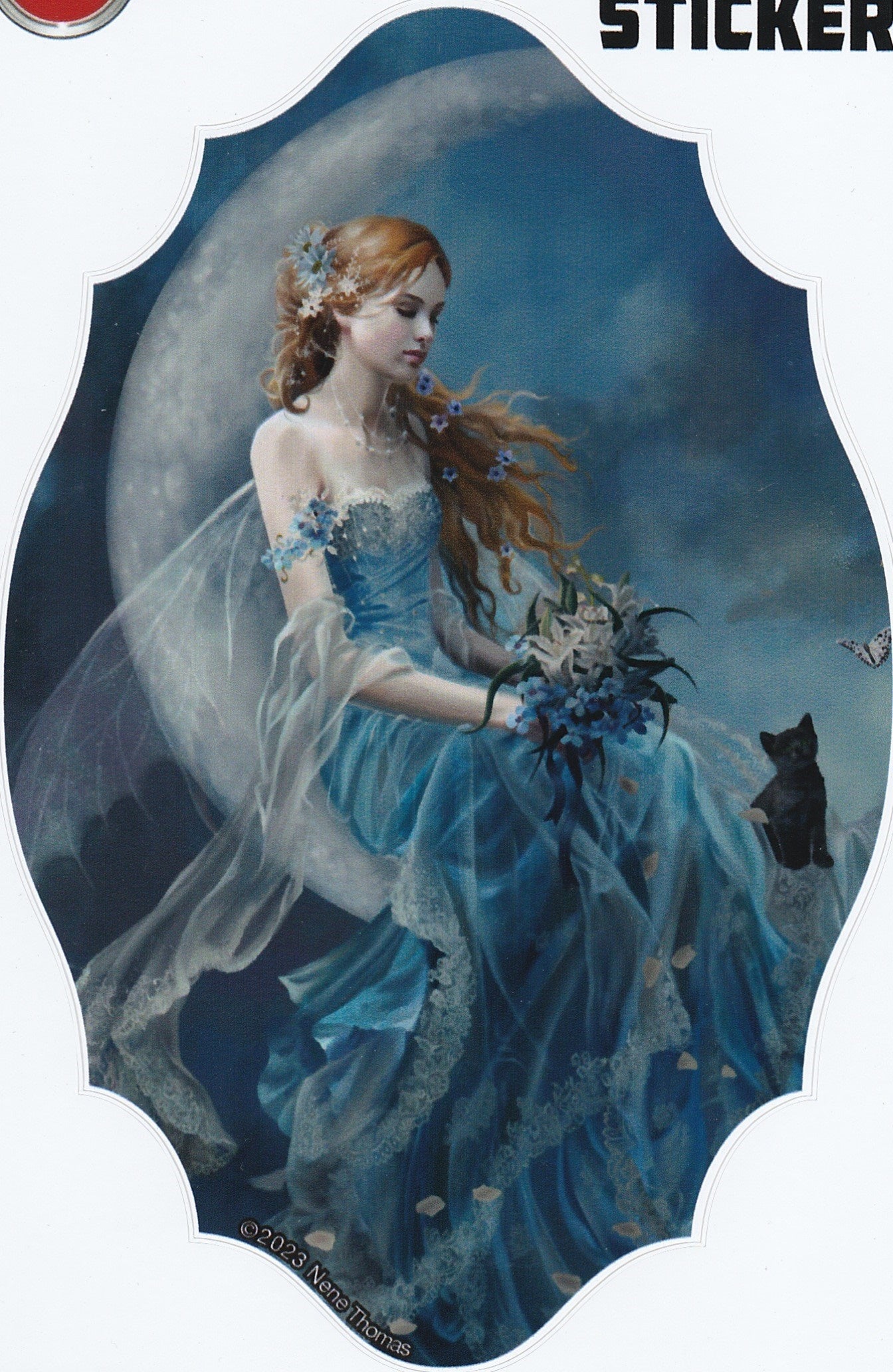 Wind Moon by Nene Thomas, Large Sticker