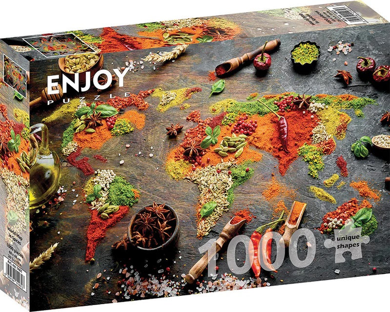 World Map in Spices by Enjoy Puzzles, 1000 Piece Puzzle