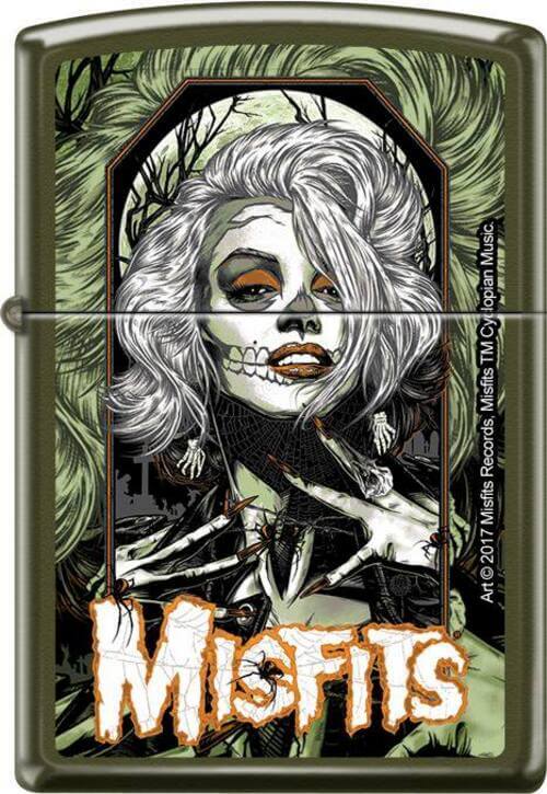 Misfits Zippo Lighter - Original Misfit - Green Matte