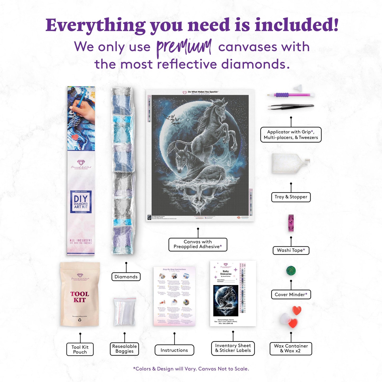 Baby Unicorns by Sarah Richter, Diamond Art Kit