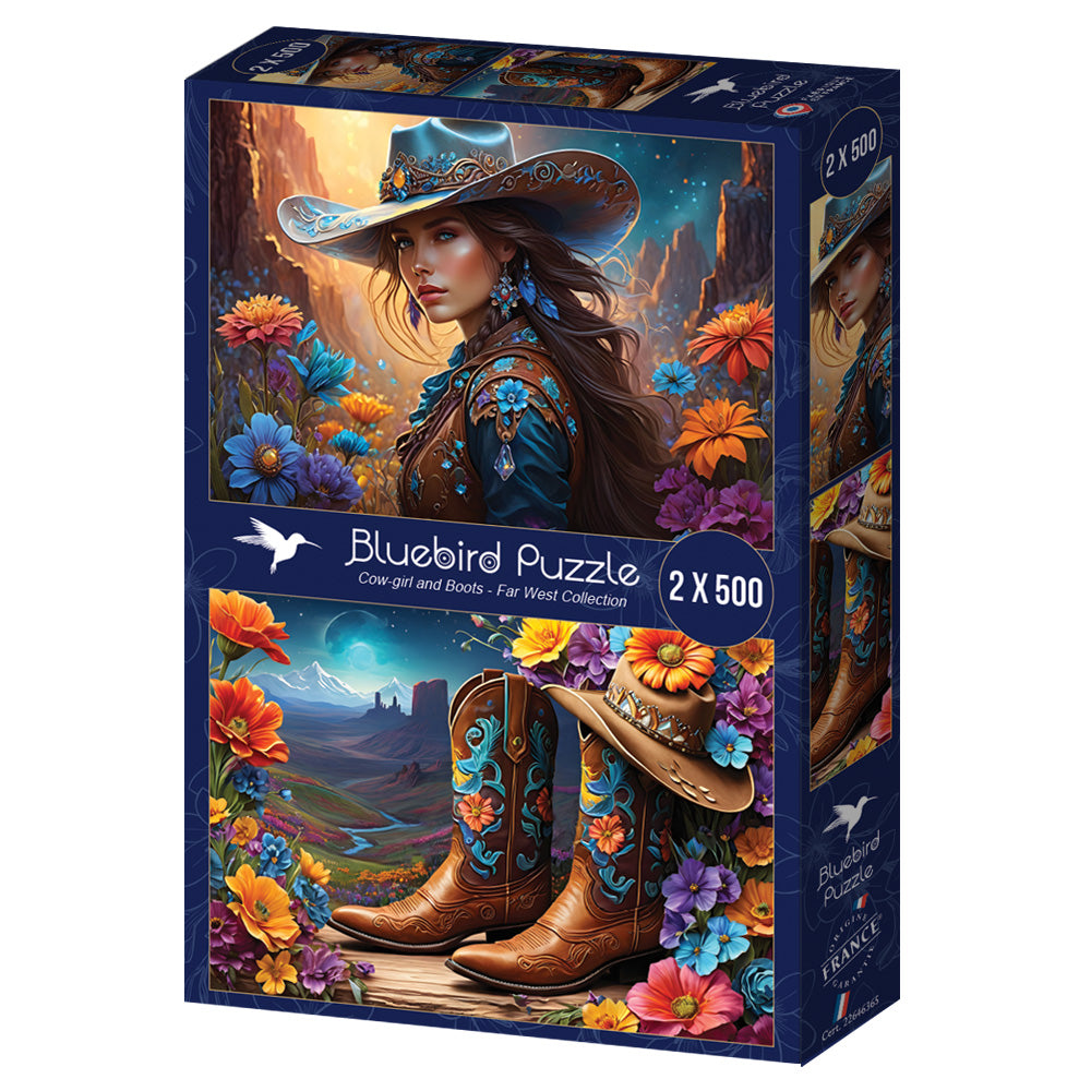 Cowgirl and Boots - Far West Collection from 123RF, 2 x 500 Piece Puzzles