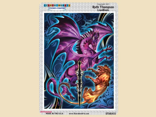 Lion Blade by Ruth Thompson, Sticker