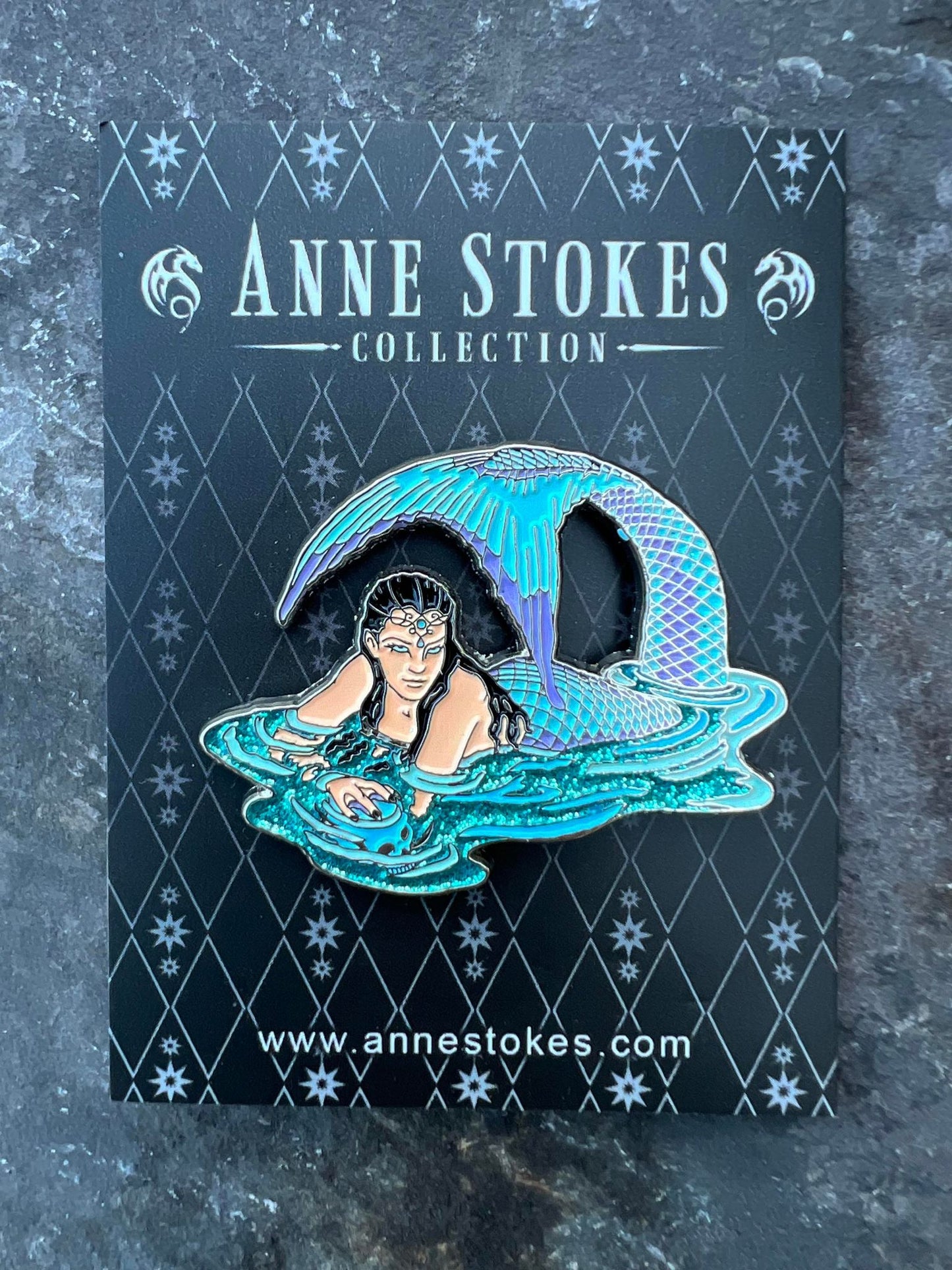 Hidden Depths by Anne Stokes, Enamel Pin (Glitter Variant)
