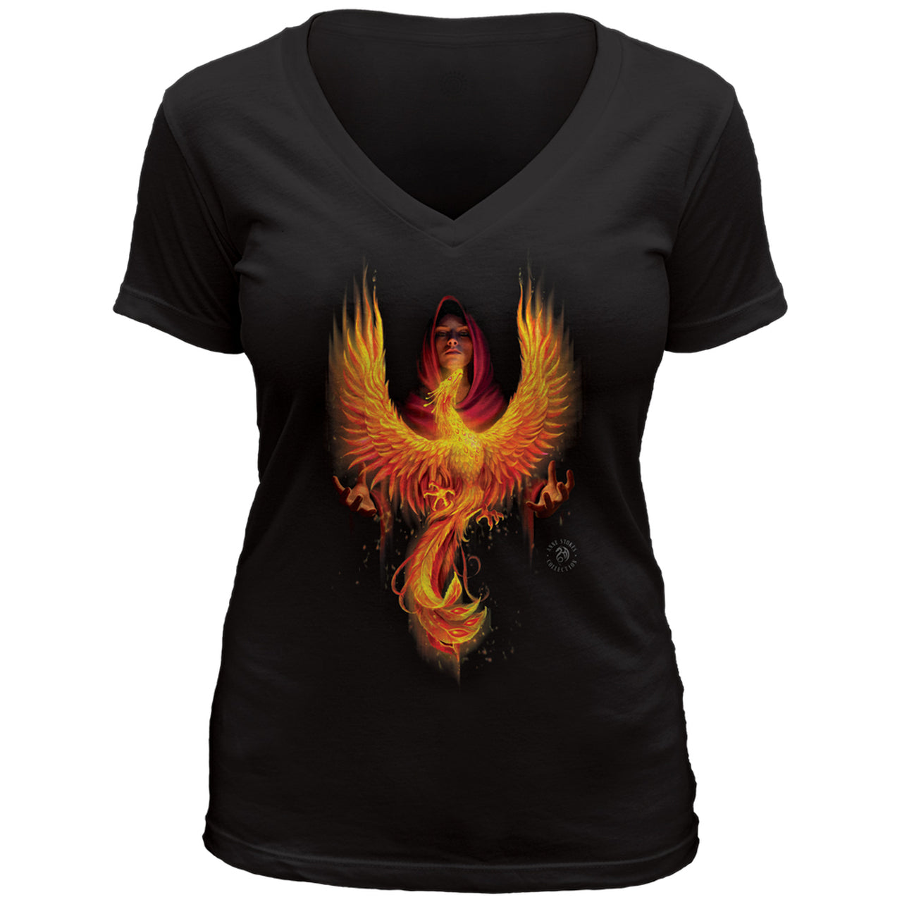 Phoenix Rising by Anne Stokes Women's V-Neck Tri-blend Tee