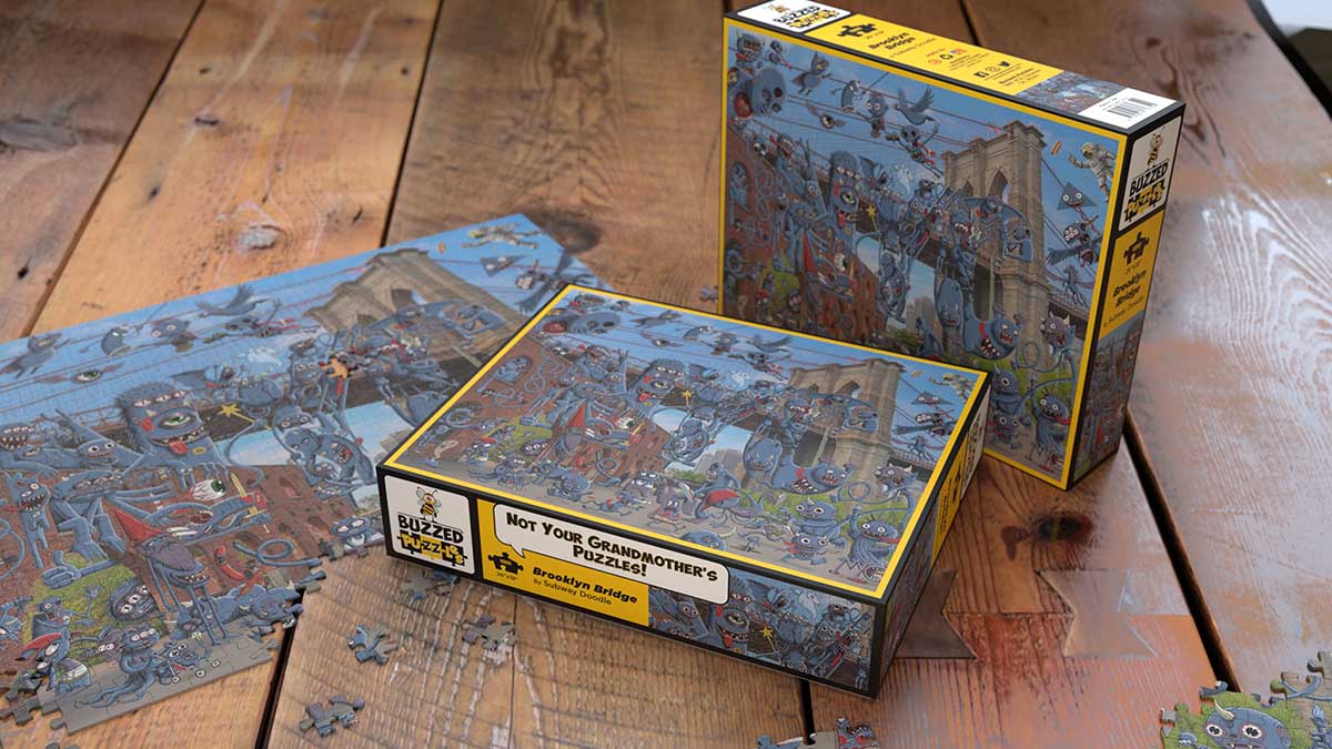 Brooklyn Bridge by Subway Doodle, 1000 Piece Puzzle