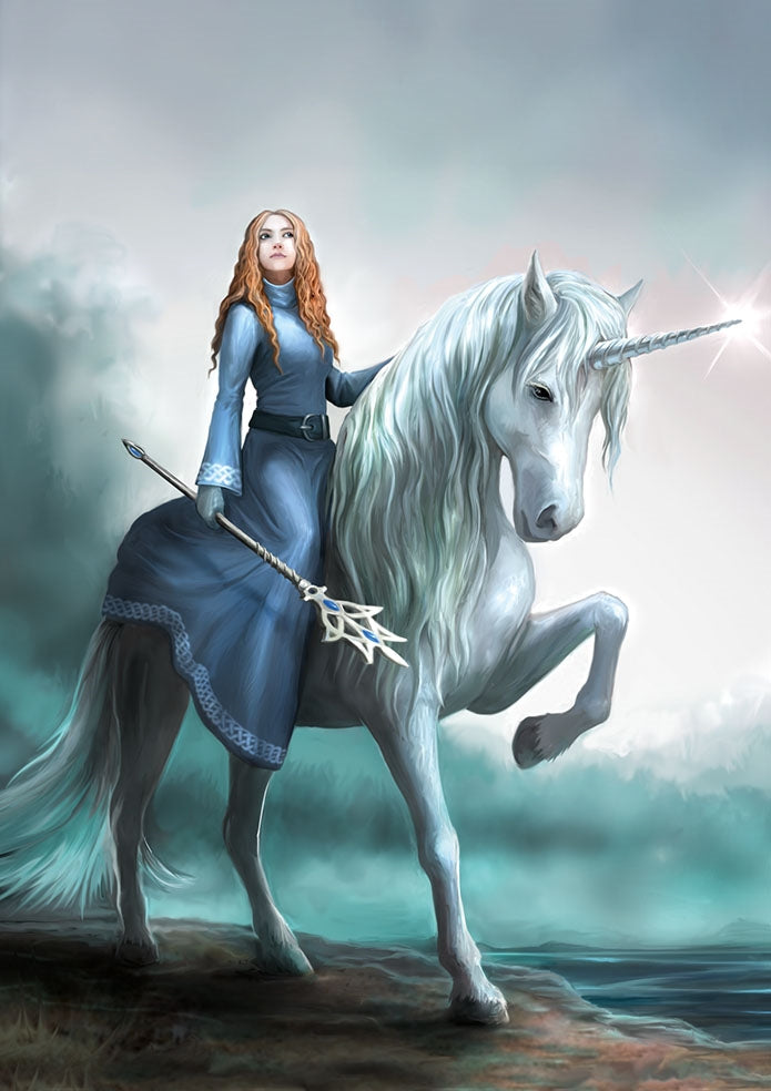 Journey's Start by Anne Stokes, Greeting Card