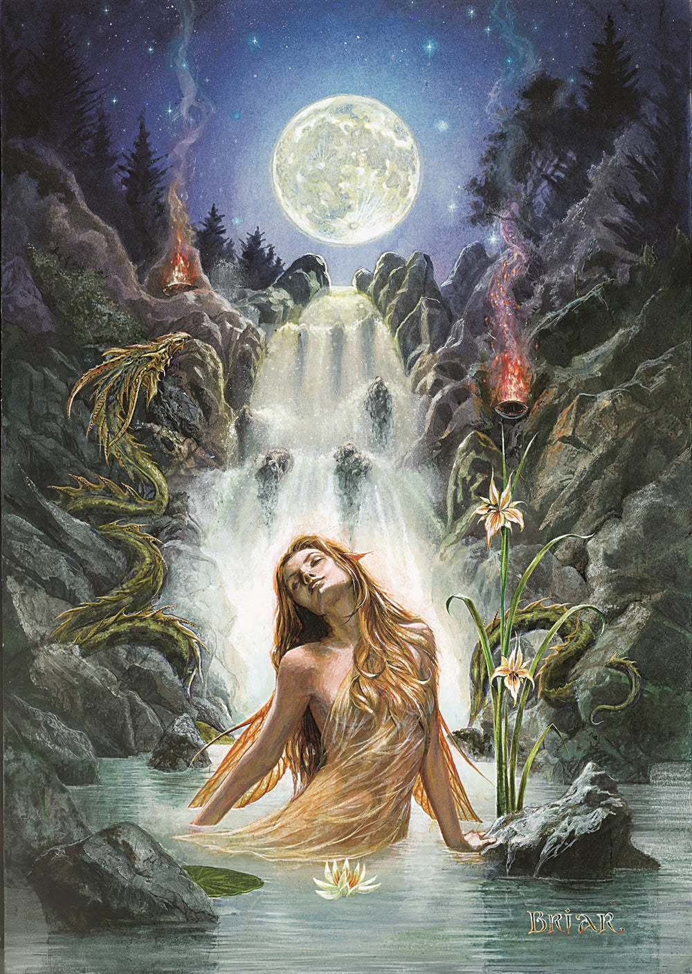 Moon Falls by Briar, Greeting Card