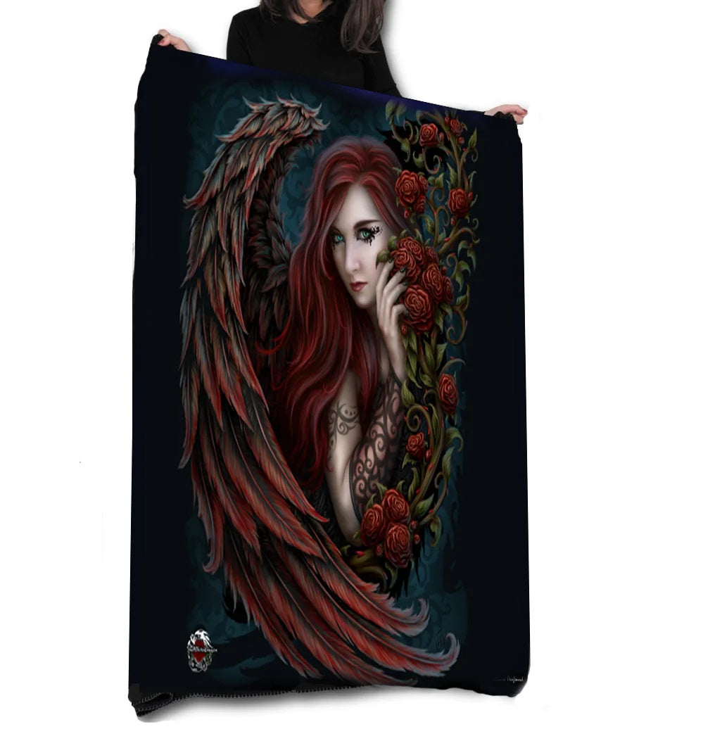 Damon in Rose by Sheblackdragon (Linda M Jones), Fleece Blanket