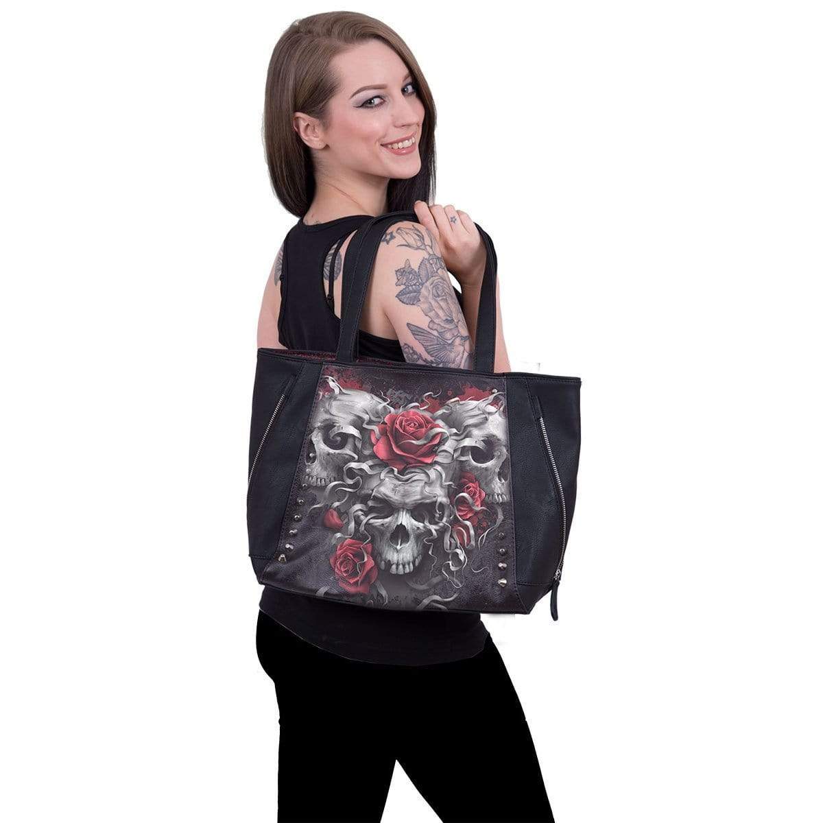 SKULLS N' ROSES - PU Leather Studded Purse