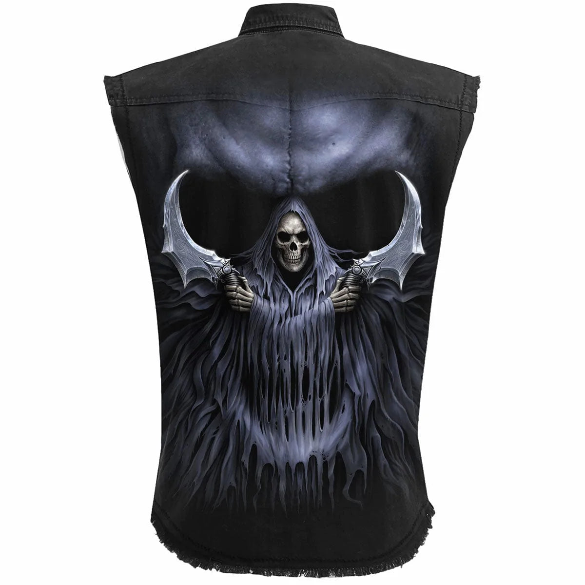 DOUBLE DEATH - Sleeveless Stone Washed Worker Black