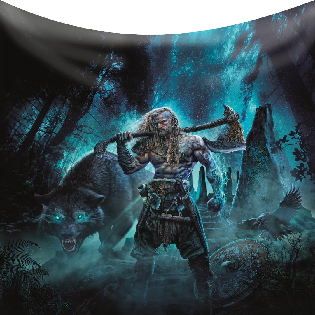 Viking Wolf by Rajko Zigic, Fleece blanket