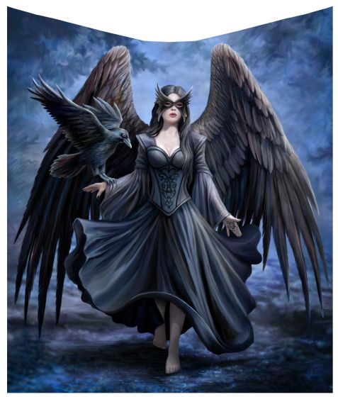 Anne Stokes Raven Queen Throw Blanket