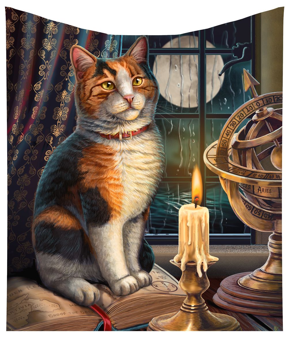 Lisa Parker Adventure Awaits Calico Cat Throw Blanket