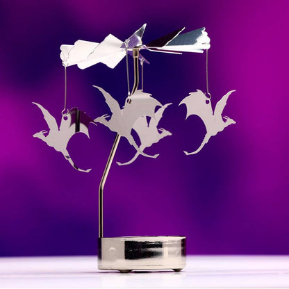 Flying Dragons Rotating Carousel Spinning Candle Holder, Based on Natasha Faulkner art