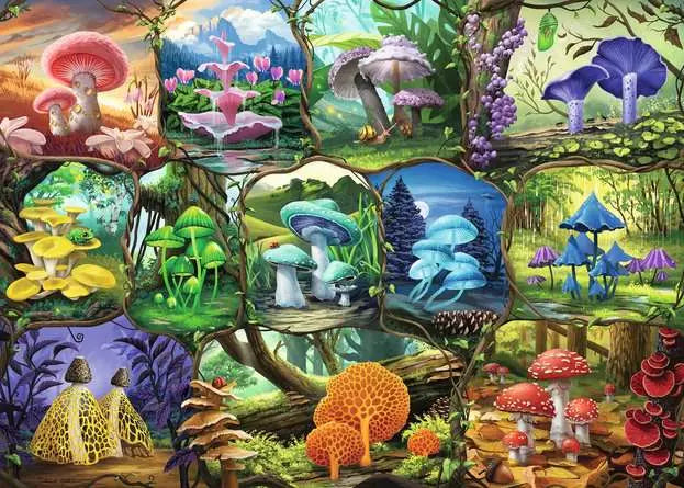 Beautiful Mushrooms by Nathanael Mortensen, 1000 Piece Puzzle