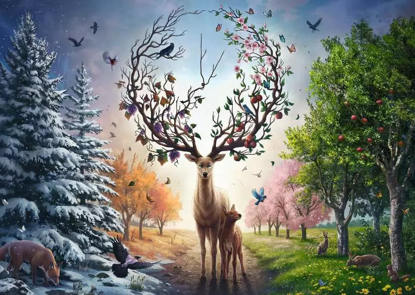 Deer at Day and Night by Jo Joes Art, 1000 Piece Puzzle