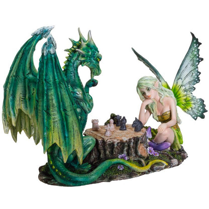 Playing Chess with Green Dragon by Amy Brown, Figurine