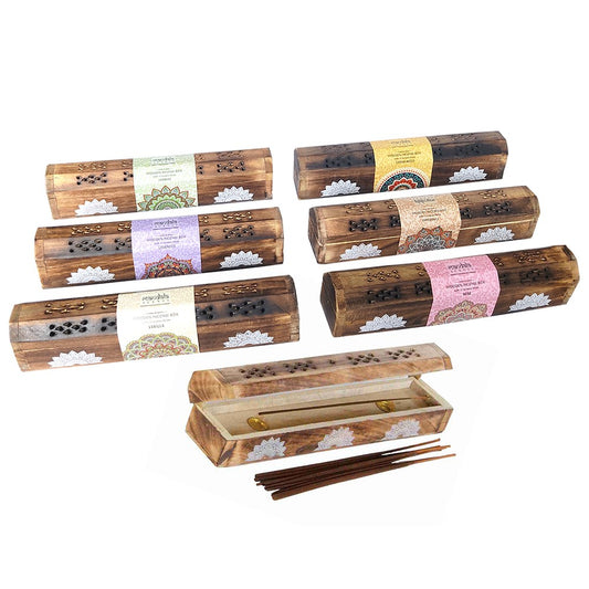 Wooden Incense Box including 10 Incense Sticks