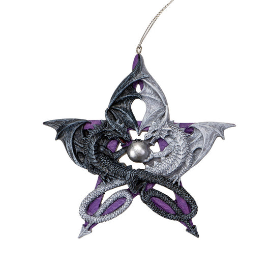Pentagram Dragon Ornament by Anne Stokes