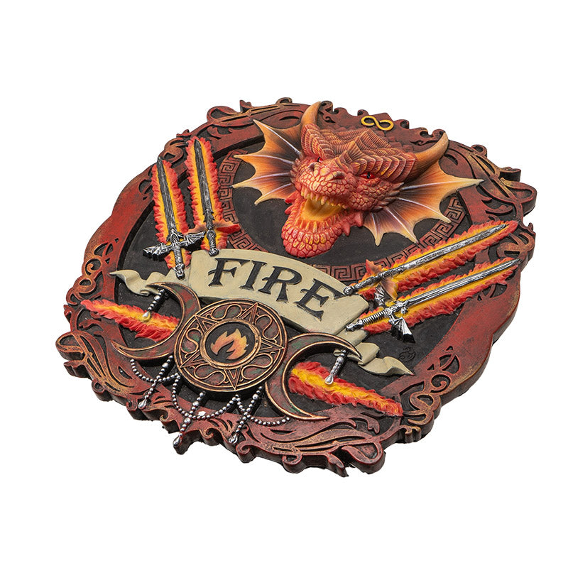 Elements Plaque Fire by Anne Stokes, Wall Plaque