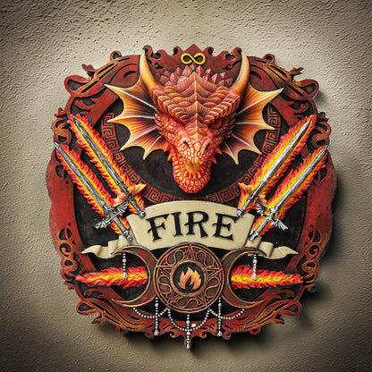 Elements Plaque Fire by Anne Stokes, Wall Plaque