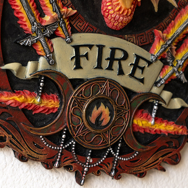 Elements Plaque Fire by Anne Stokes, Wall Plaque