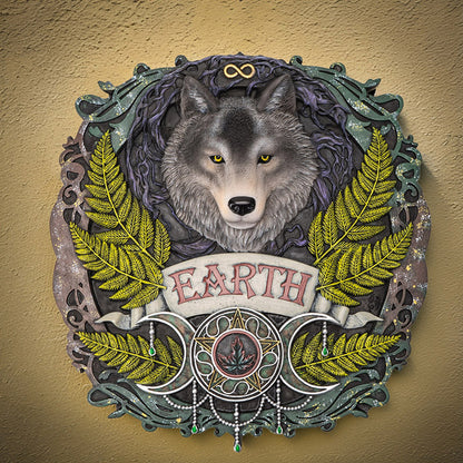 Elements Plaque Earth by Anne Stokes, Wall Plaque