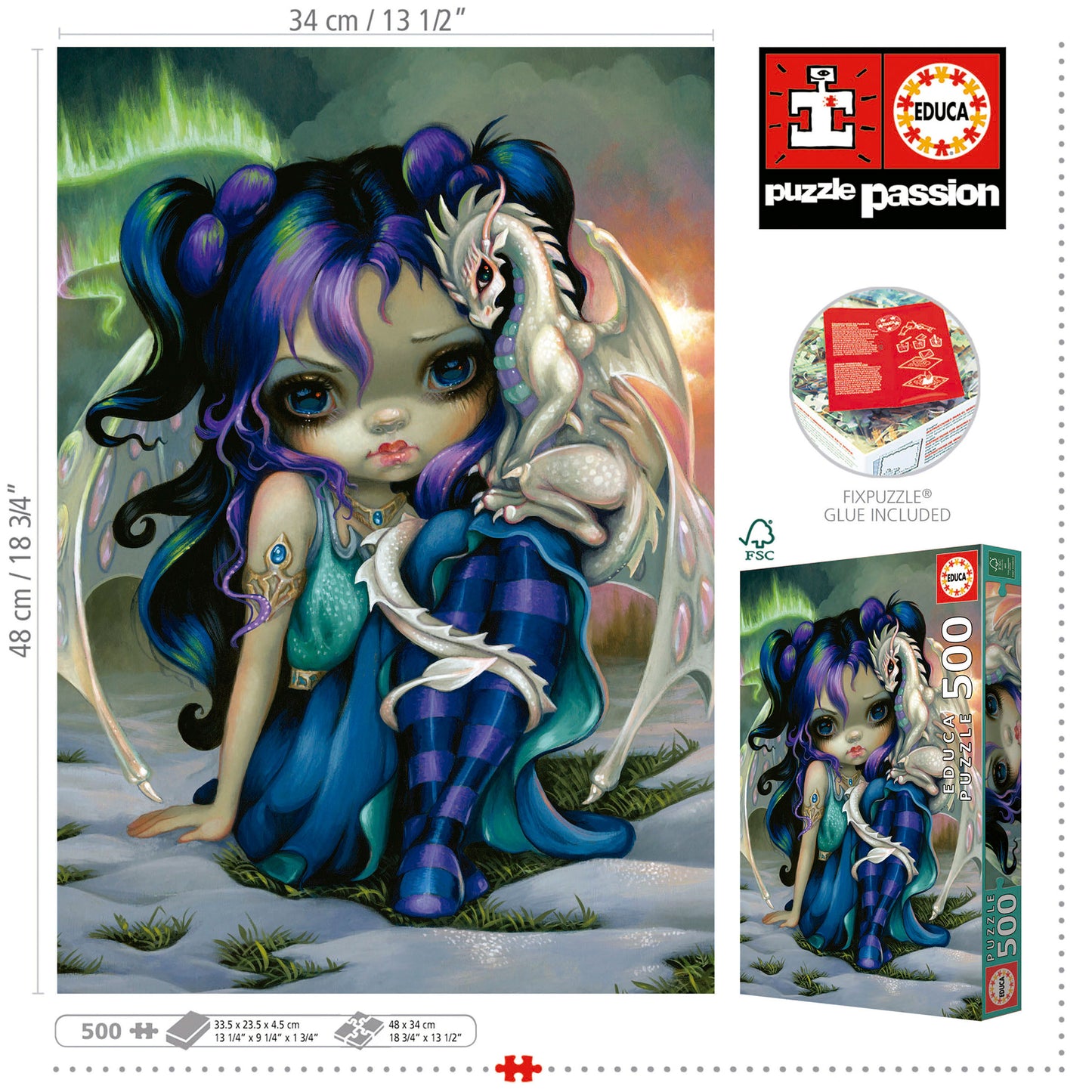 Frost Dragonling by Jasmine Becket-Griffith, 500 Piece Puzzle