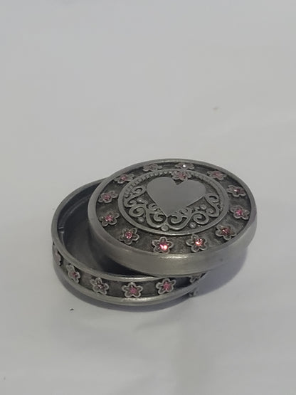 Heart Stash Box, Small Pewter