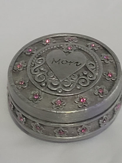 Heart Stash Box, Small Pewter