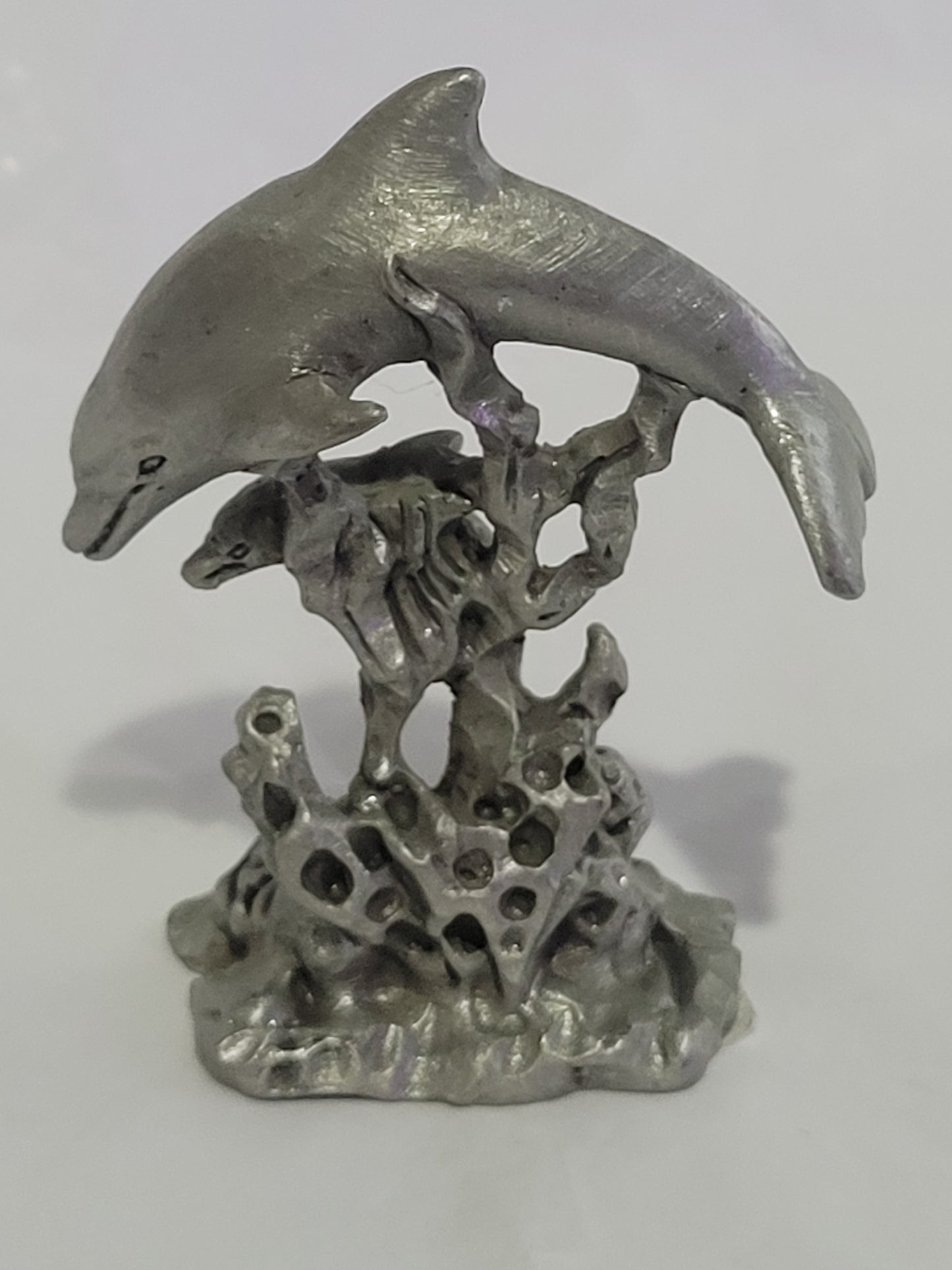 Swimming Dolphins, Pewter Figurine