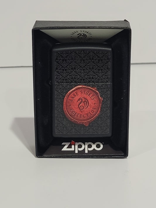 Zippo Lighter: Anne Stokes Logo, Matte Black